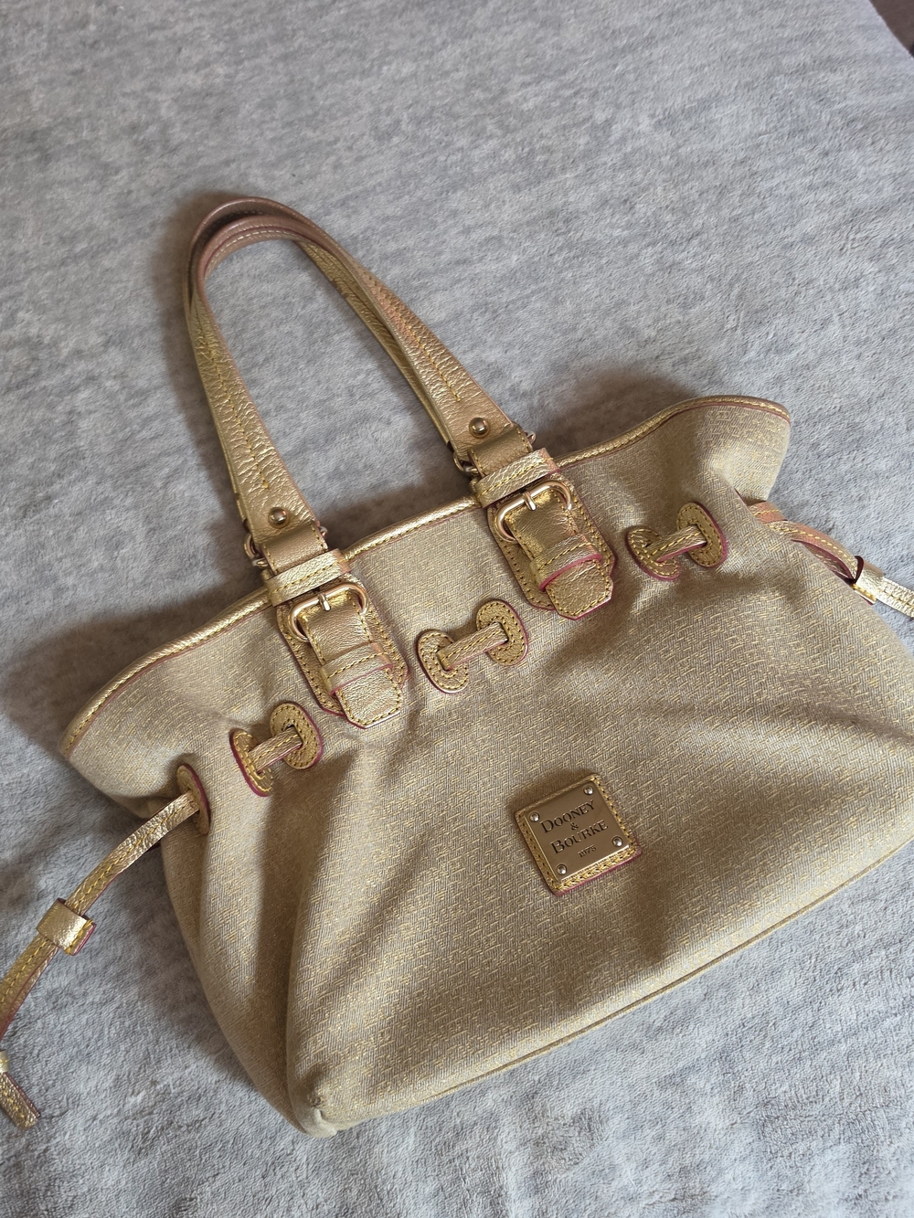 Gold Metallic Satchel Handbag Dooney & Bourke - Picture 2 of 8